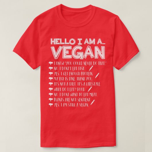 hallo ik ben een vegan t-shirt (Design voorkant)