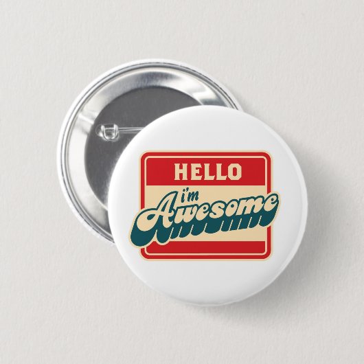 hallo ik ben Geweldige Button (Voorkant /achterkant)