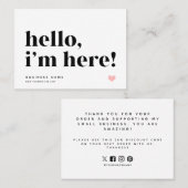 Hallo Ik ben hier | Branding Bedankt Invoegen Wit Visitekaartje (Voorkant / Achterkant)