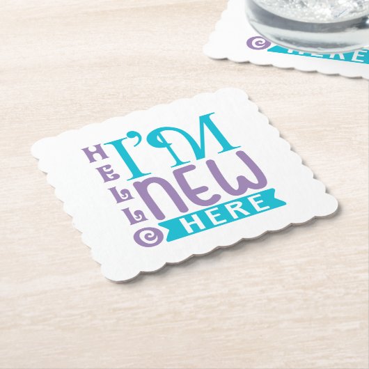 hallo ik ben hier nieuw kartonnen onderzetters (Gebogen)