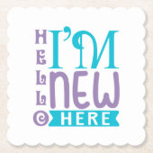 hallo ik ben hier nieuw kartonnen onderzetters (Voorkant)