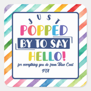 hallo ik ben langs gekomen om te zeggen vierkante sticker