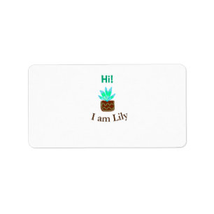 Hallo ik ben Lily cactus succulent voeg naam water Etiket