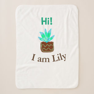 Hallo ik ben Lily cactus succulent voeg naam water Sherpa Deken