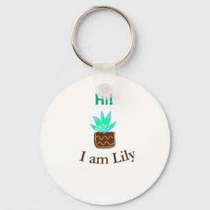 Hallo ik ben Lily cactus succulent voeg naam water Sleutelhanger