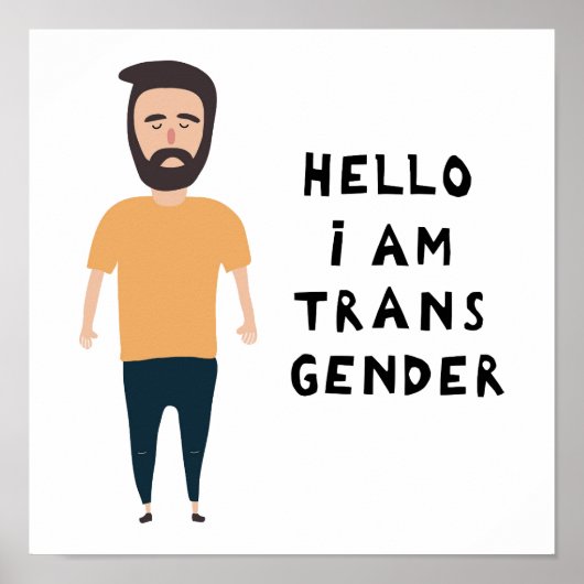 hallo ik ben transgender poster (Voorkant)