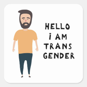 hallo ik ben transgender vierkante sticker