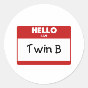 hallo ik ben twee keer B Ronde Sticker