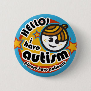 "Hallo! Ik heb een autisme knop (boy2) Ronde Button 5,7 Cm