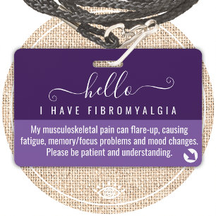 hallo ik heb FIBROMYALGIE identiteitskaart voor me Badge