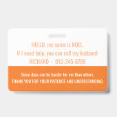 hallo Ik heb multiple sclerose MS invaliditeit Badge (Achterkant)