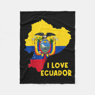 Hallo Ik hou van Quito Ecuador Kaart Vlag Proud Ec Fleece Deken