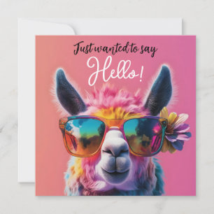 Hallo Ik wilde alleen maar zeggen:? kleurrijk Llam Feestdagenkaart