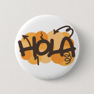 hallo in het Spaans Ronde Button 5,7 Cm