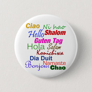 hallo in veel talen Button
