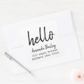 Hallo Inkt Vierkante Sticker (Envelop)
