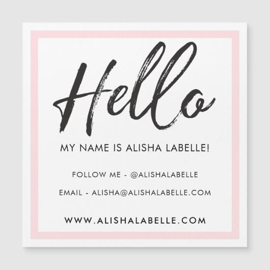 Hallo Introductie Brush Script & Roze Lijst (Voorkant)