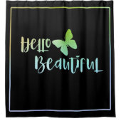 Hallo Irisachtig zwart douchegordijn (Voorkant)