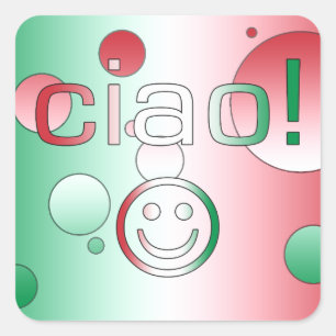 Hallo Italiaanse geschenken : Vierkante Sticker