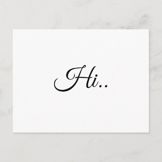 Hallo Ivory Cream Minimalistisch Script Design Briefkaart (Voorkant)
