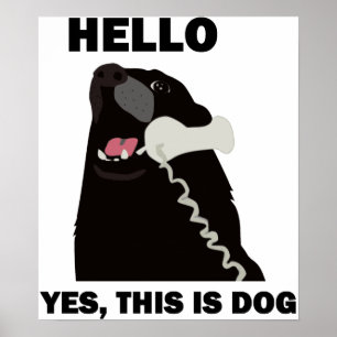 hallo JA DIT IS DOG-telefoon Poster