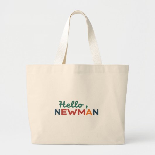 hallo "Ja, Newman." Grote Tote Bag (Voorkant)