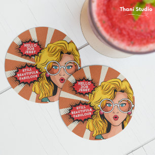 Hallo jaren '30 Vrouw  Retro jaren '90 Leuke Verja Zandsteen Onderzetter