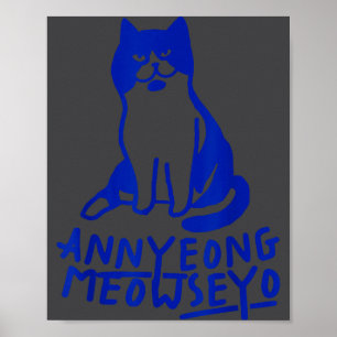 Hallo K-drama Grappige Kattenliefhebbers Poster