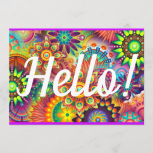 hallo Kaart Bright Happy Rainbow Birthday of enige