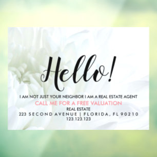 Hallo KAART van Real Estate Agent Raamsticker