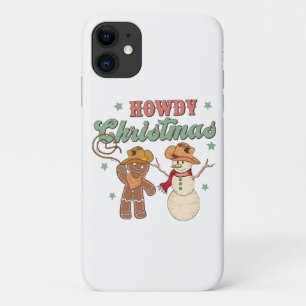 Hallo Kerst Cowboy Sneeuwman Westers Grappig iPhone 11 Hoesje
