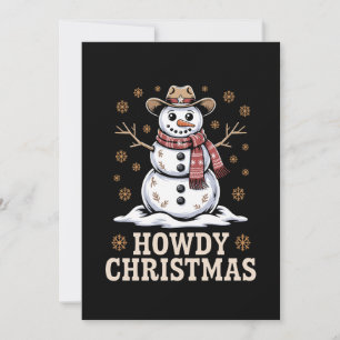 Hallo Kerst Cowboy Sneeuwman Westers Winter Kerstm Kaart