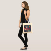 hallo kerstkleurig tekstontwerp tote bag (Voorkant (model))