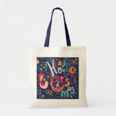 hallo kerstkleurig tekstontwerp tote bag (Voorkant)