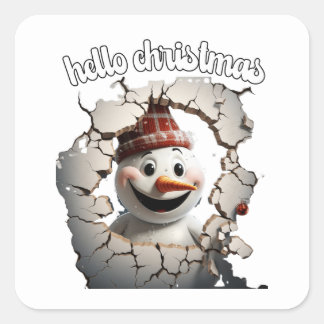 hallo Kerstmis Vierkante Sticker
