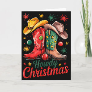 Hallo Kerstmis Xmas Cowboylaarzen Western Cowgirl Kaart