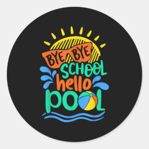 Hallo Kind Bye Bye School Ronde Sticker