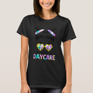 Hallo Kinderdagverblijf Tie Dye Rommelige Bun Kind T-shirt