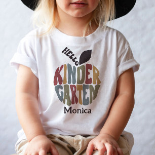 hallo Kindergarten Eerste dag van de schoolkoffieo Kinder Shirts