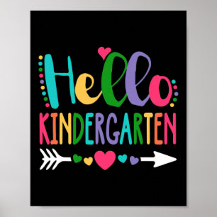 hallo Kindergarten Hart-leraar student terug naar  Poster