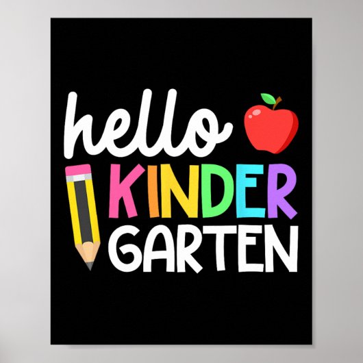 hallo Kindergarten Team Kinder Terug naar School T Poster (Voorkant)