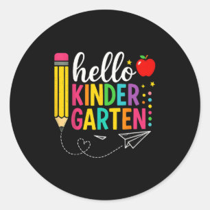 hallo Kindergarten Terug naar school Kindergarten Ronde Sticker