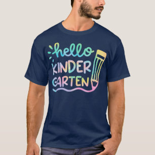 hallo Kindergarten Tie Dye Teachers Kinder Terug n T-shirt