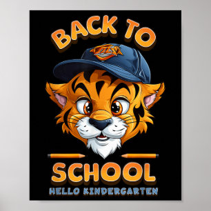 Hallo Kindergarten Tijger - Terug Naar School Kind Poster