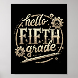 Hallo kleding voor terug naar school voor 5e klas poster