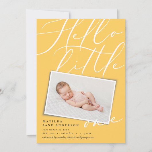 hallo kleine elegante moderne foto aankondiging (Voorkant)