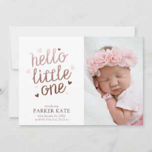 hallo kleine Roos Gold Pink Photo Collage Aankondiging