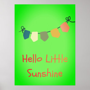 Hallo Kleine Zonneschijn Kinderkamer Muur Kunst Pr Poster