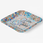 Hallo Kleurrijk & Leuk Mozaïek Papieren Bordje (Gebogen)