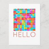 HALLO Kleurrijke Abstracte Kunst Modern Leuk Vroli Briefkaart (Voorkant)